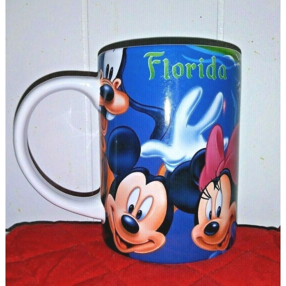 Vintage Disney Florida Mug Jerry Leigh Mickey Minnie Pluto Donald & Goofy large